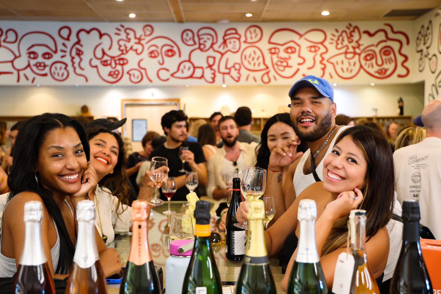 A crowd at the Silver Lake Wine bar on a Thursday night